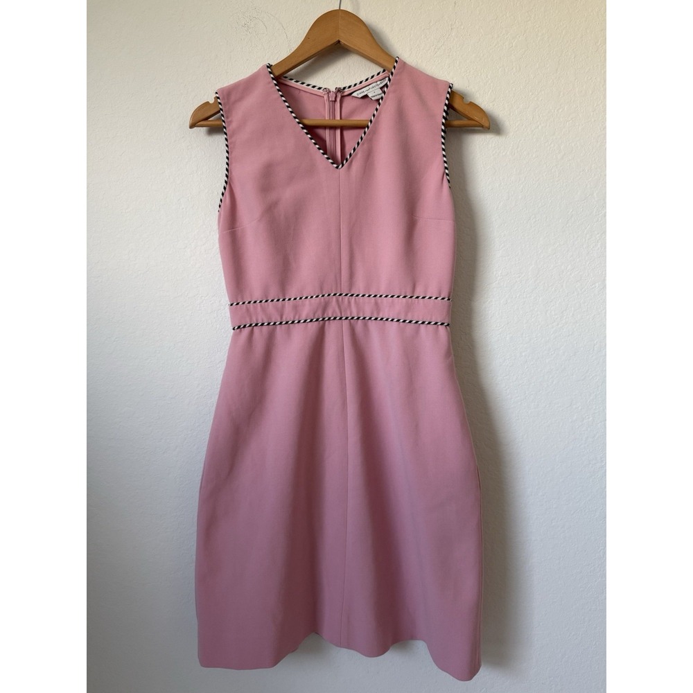Diane von Furstenberg Leelou Pink V-Neck Dress 2 Barbiecore Academia Designer